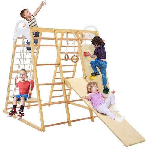 Wooden climbing playset - 8-in-1,